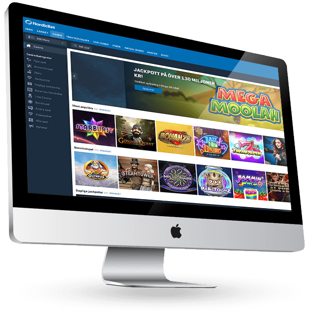 Nordicbet casino skärmdump