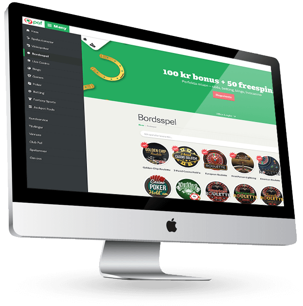 PAF casino skärmdump