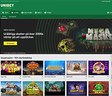 Unibet casino skärmdump
